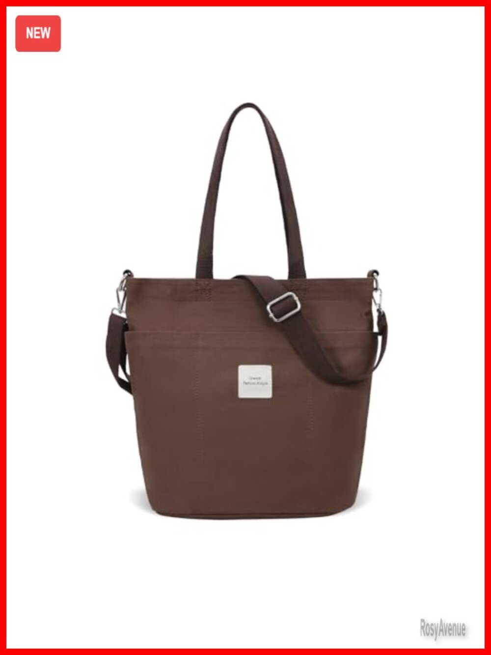 Canvas Tote Bag with Zipper Multi Pockets Crossbody Shoulder Handbag